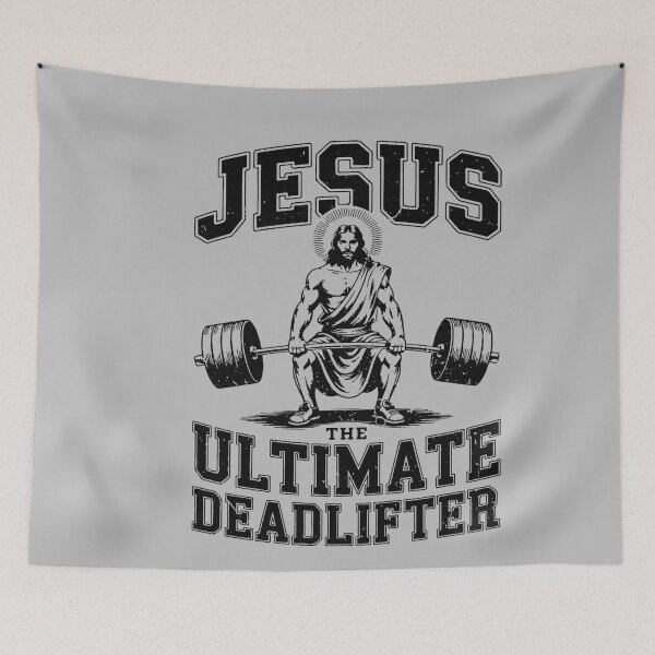 Item preview, Jesus Ultimate Deadlifter Jesus Gym Funny Christian Workout designed and sold by mjohnson9.