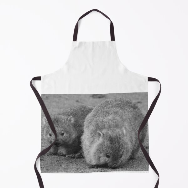 Item preview, Maria Island Wombat With Joey B&W designed and sold by CazDPhotos.