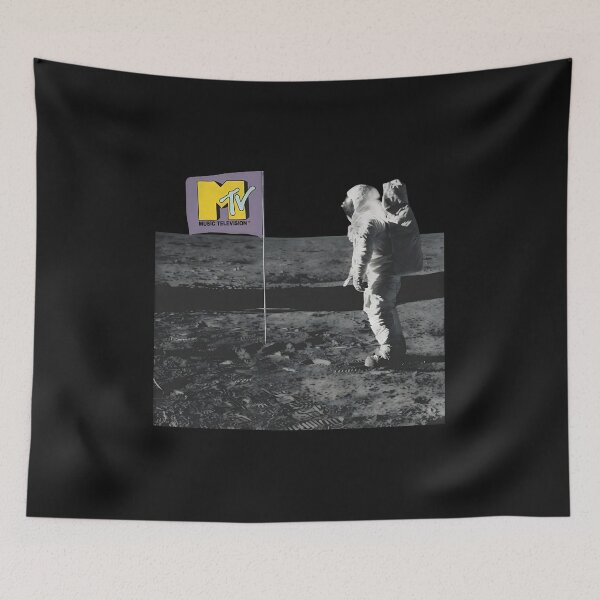 Item preview, Astronaut Moon Landing Retro Channel Flag designed and sold by DizayDizay.