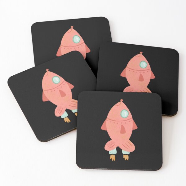 Item preview, Fish Rocket Cute Cartoon Space Travel Illustration designed and sold by PinkPeonStores.