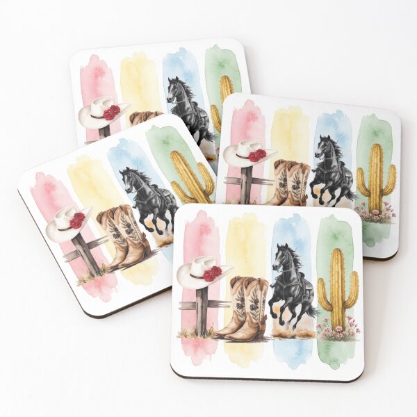 Item preview, Western Cowgirl Style Watercolor Country Art designed and sold by Golden Threads Studio.