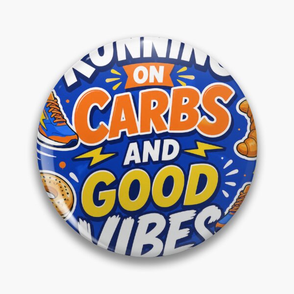 Item preview, Running on Carbs and Good Vibes designed and sold by RedRubyBubble.