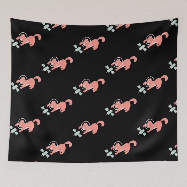 Item preview, Pink Space Cat Cute Floating Astronaut Kitten Design designed and sold by PinkPeonStores.
