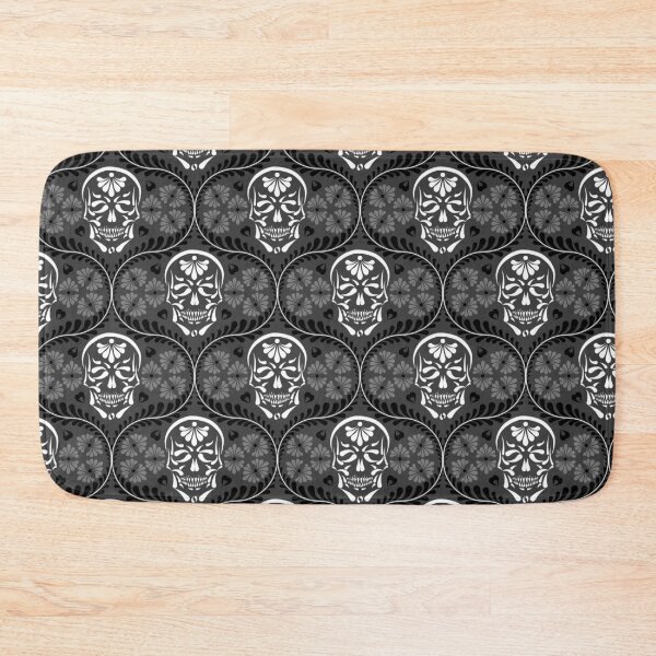 Item preview, Mexican Talavera Skull White, Black & Gray Alt Goth Dark Aesthetic (Medium) designed and sold by Glowing Oldies Shoppe.