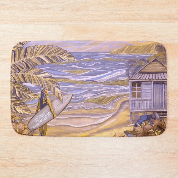 Item preview, Vintage Hawaiian Surfer Girl Art  designed and sold by sunnthreads.