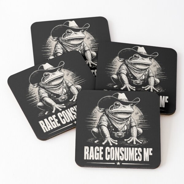 Item preview, Rage Consumes Me Grumpy Cowboy Frog Funny Western Meme Design designed and sold by MiALopezArt.