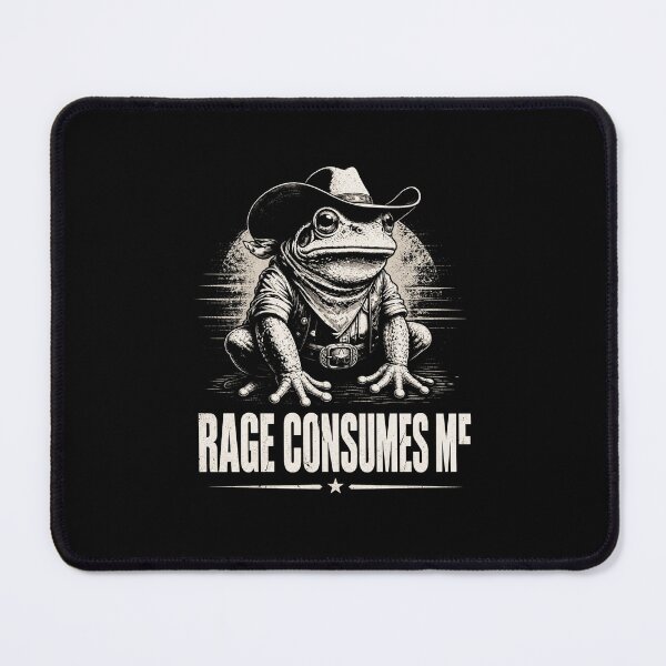 Item preview, Rage Consumes Me Grumpy Cowboy Frog Funny Western Meme Design designed and sold by MiALopezArt.