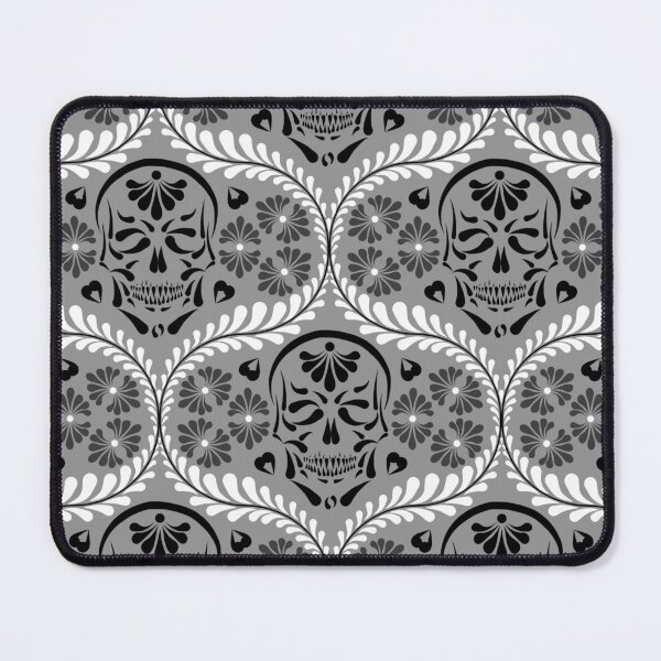 Item preview, Mexican Talavera Skull Gray, Black and White Alt Goth Dark Aesthetic (Medium) designed and sold by Glowing Oldies Shoppe.