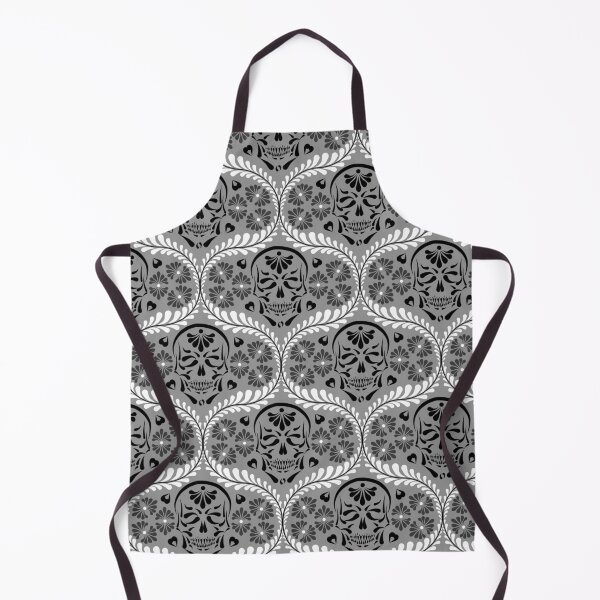 Item preview, Mexican Talavera Skull Gray, Black and White Alt Goth Dark Aesthetic (Medium) designed and sold by Glowing Oldies Shoppe.