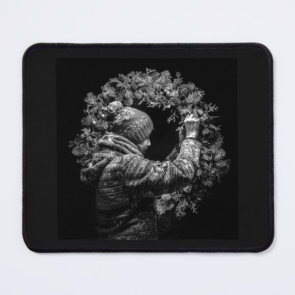 Item preview, Decorating a Christmas Wreath | Cozy Winter Holiday Illustration designed and sold by inkoutninja.