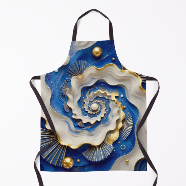 Item preview, Gold and Blue Spiral Waves designed and sold by Vicky Brago-Mitchell®.