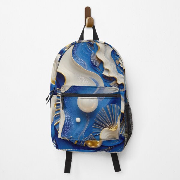 Item preview, Gold and Blue Spiral Waves designed and sold by Vicky Brago-Mitchell®.