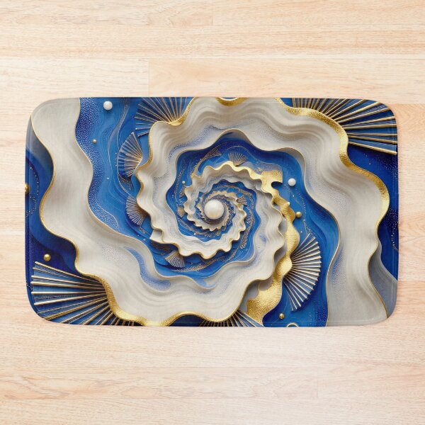 Item preview, Gold and Blue Spiral Waves designed and sold by Vicky Brago-Mitchell®.