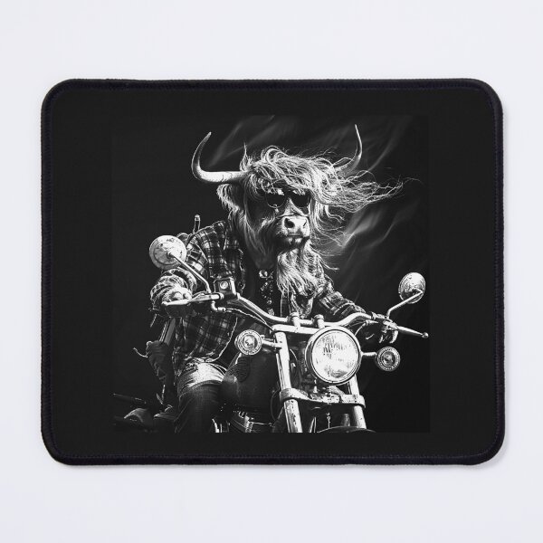 Item preview, Cool Highland Cow Biker | Funny Motorcycle Riding Scottish Highland Cow Illustration designed and sold by inkoutninja.