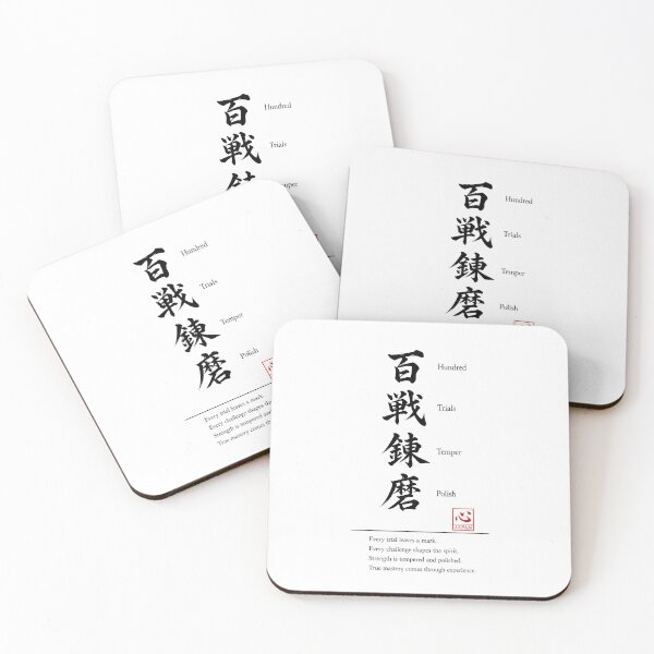 Item preview, Hyakusen Renma (百戦錬磨) 　B | Yojijukugo Japanese Idiom Kanji Art designed and sold by KOKORO by JAPAN.