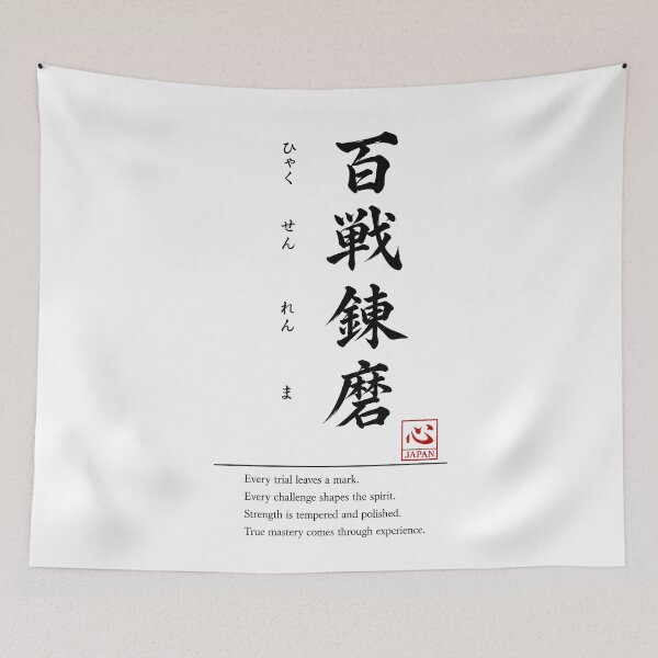 Item preview, Hyakusen Renma (百戦錬磨) 　C | Yojijukugo Japanese Idiom Kanji Art designed and sold by KOKORO by JAPAN.