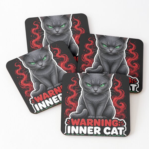 Item preview, Warning Inner Cat Rage Activated Grumpy Feline Lover designed and sold by Retro Rascals Co..