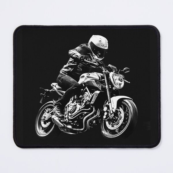 Item preview, Sport Motorcycle Rider | Black and White Street Bike Racing Illustration designed and sold by inkoutninja.