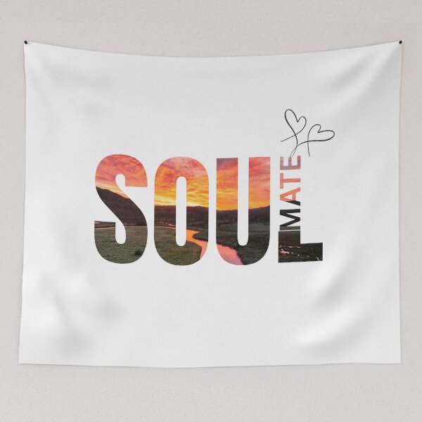 Item preview, Soul Mate – Minimalist Sunset Typography | Romantic Couple T-Shirt designed and sold by Nousej23.
