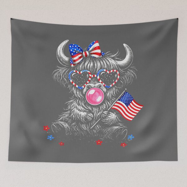 Item preview, 4th of July Highland Cow Cute American Farm Boys Girls Kids designed and sold by KristineLi.