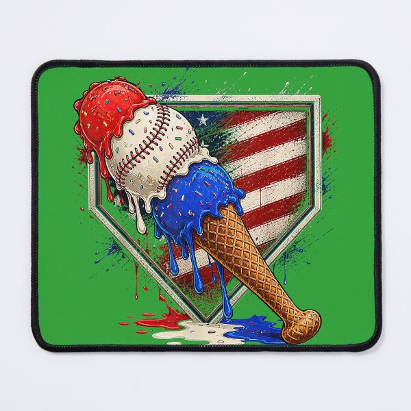 Item preview, Distressed Baseball Boys Ice Cream Drip 4th of July Kids designed and sold by melodycook.