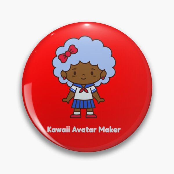 Item preview, Kawaii Schoolgirl Avatar - Cute Afro Blue Hair Anime Girl designed and sold by GenZFashion000.