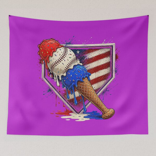 Item preview, Distressed Baseball Boys Ice Cream Drip 4th of July Kids designed and sold by melodycook.