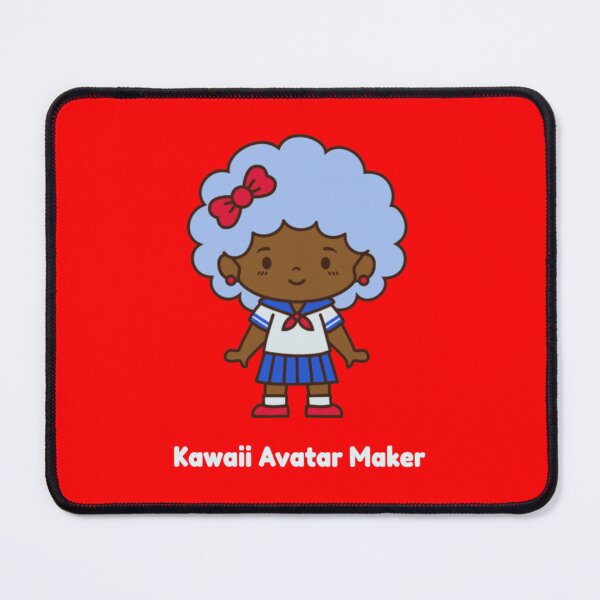 Item preview, Kawaii Schoolgirl Avatar - Cute Afro Blue Hair Anime Girl designed and sold by GenZFashion000.