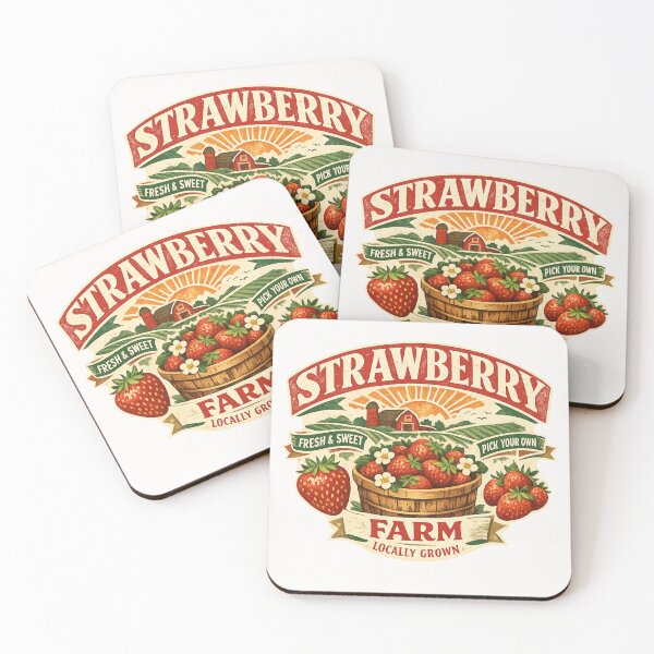 Item preview, Vintage Strawberry Farm Fresh and Sweet Illustration  designed and sold by NinaVibeStudio.