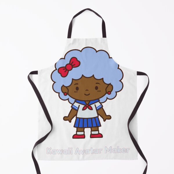 Item preview, Kawaii Schoolgirl Avatar - Cute Afro Blue Hair Anime Girl designed and sold by GenZFashion000.