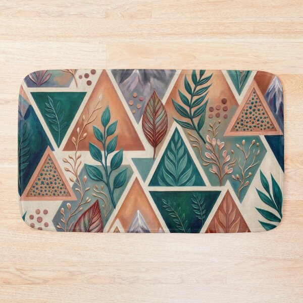Item preview, Botanical Abstract Triangles Painting designed and sold by Eclectic Monkey.
