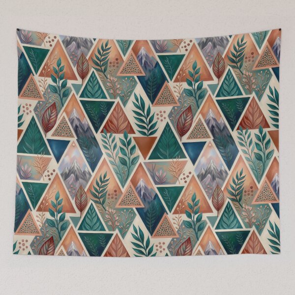Item preview, Botanical Abstract Triangles Painting designed and sold by Eclectic Monkey.