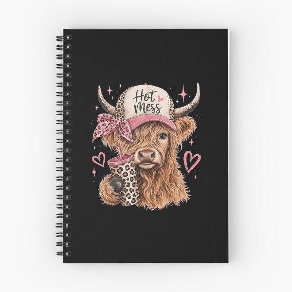 Item preview, Sassy Highland Cow Hot Mess Leopard Trucker Hat Pink Country Aesthetic designed and sold by haitrieuic96.