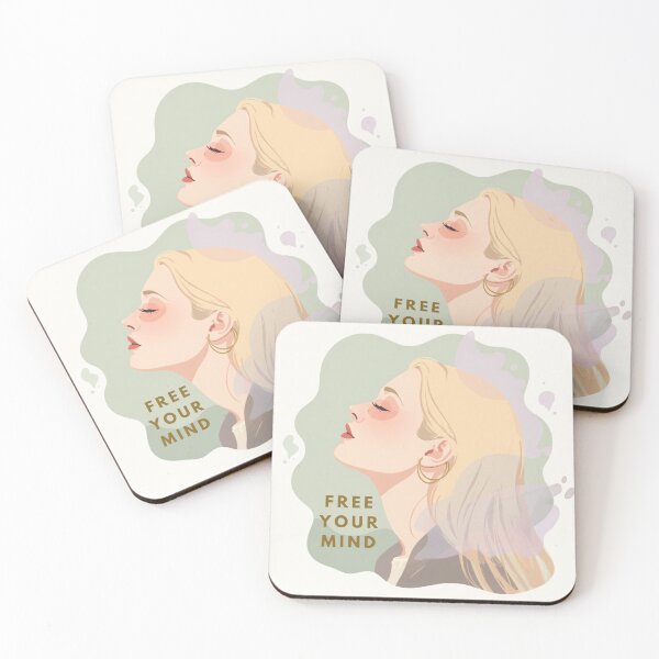Item preview, Free Your Mind Abstract Sage and Lilac Art Sticker designed and sold by Wanderlust Wayward.
