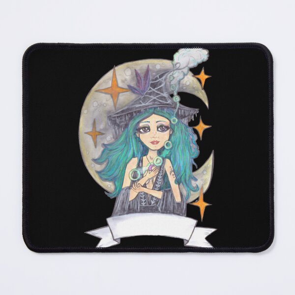 Item preview, Good Witch Cute Celestial Crescent Moon Pastel Illustration designed and sold by NoirLuxeStudio.