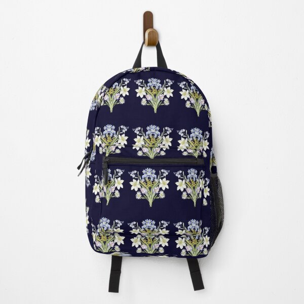 Item preview, Blue Forget Me Not Floral Bouquet on Dark Navy designed and sold by Jyoti-Quotes.