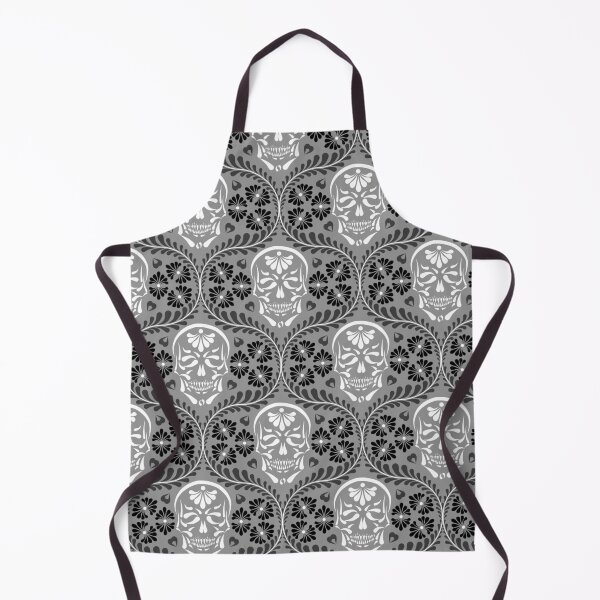 Item preview, Mexican Talavera Skull Light Gray, Black and White Alt Goth Dark Aesthetic (Medium) designed and sold by Glowing Oldies Shoppe.