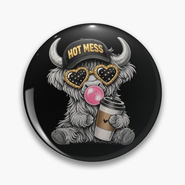 Item preview, Cute Sassy Highland Cow Hot Mess Coffee and Bubblegum designed and sold by haitrieuic96.