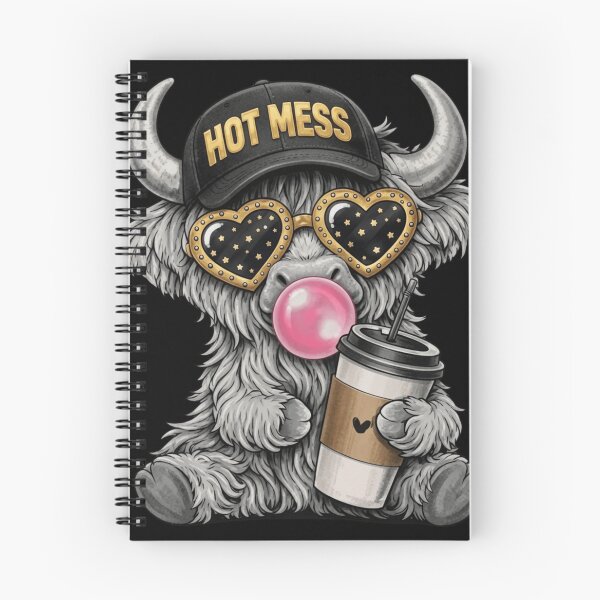 Item preview, Cute Sassy Highland Cow Hot Mess Coffee and Bubblegum designed and sold by haitrieuic96.