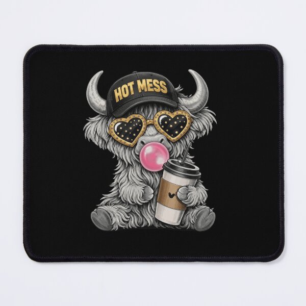 Item preview, Cute Sassy Highland Cow Hot Mess Coffee and Bubblegum designed and sold by haitrieuic96.