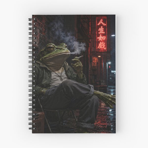 Item preview, Anthropomorphic Frog Smoking in Alley designed and sold by Safwat-Aziz.