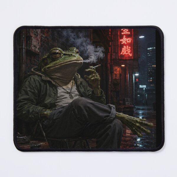 Item preview, Anthropomorphic Frog Smoking in Alley designed and sold by Safwat-Aziz.