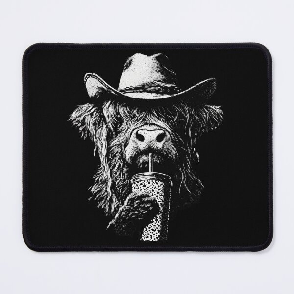 Item preview, Highland Cow with Cowboy Hat and Iced Coffee designed and sold by haitrieuic96.