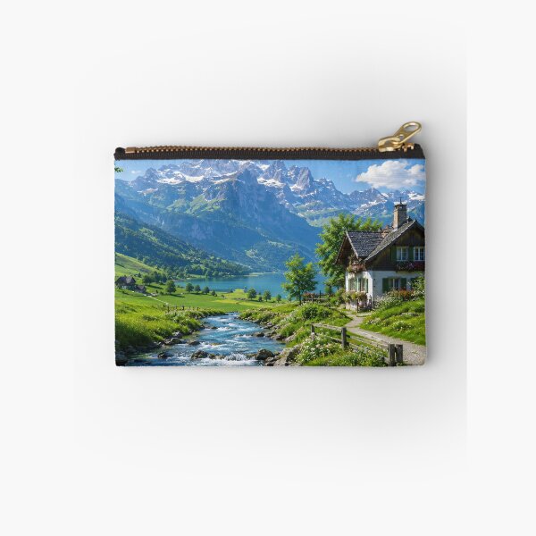 Item preview, Alpine Chalet by a Mountain Stream designed and sold by Safwat-Aziz.