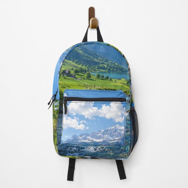 Item preview, Alpine Chalet by a Mountain Stream designed and sold by Safwat-Aziz1.