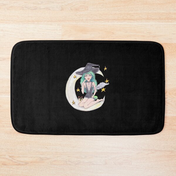 Item preview, Good Witch Flying On Broomstick Full Moon Graphic designed and sold by NoirLuxeStudio.