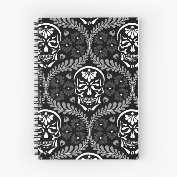 Item preview, Mexican Talavera Skull Black, White & Light Gray Alt Goth Dark Aesthetic (Medium) designed and sold by Glowing Oldies Shoppe.
