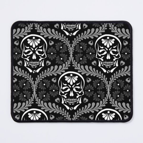 Item preview, Mexican Talavera Skull Black, White & Light Gray Alt Goth Dark Aesthetic (Medium) designed and sold by Glowing Oldies Shoppe.