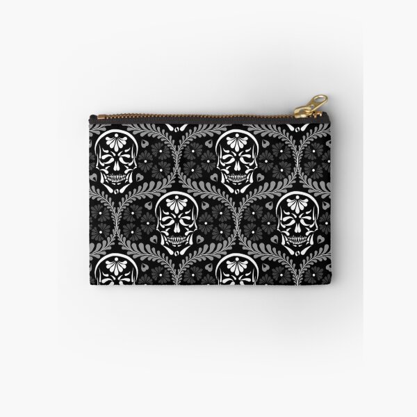 Item preview, Mexican Talavera Skull Black, White & Light Gray Alt Goth Dark Aesthetic (Medium) designed and sold by Glowing Oldies Shoppe.