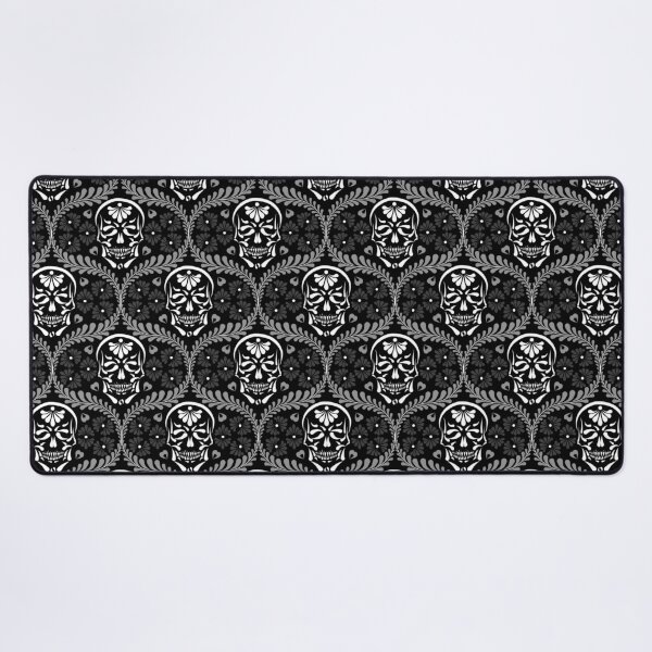 Item preview, Mexican Talavera Skull Black, White & Light Gray Alt Goth Dark Aesthetic (Medium) designed and sold by Glowing Oldies Shoppe.